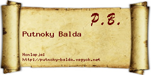 Putnoky Balda névjegykártya